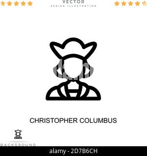 Icône Christophe colomb. Élément simple de la collecte des perturbations numériques. Line Christopher columbus icon pour des modèles, des infographies et bien plus encore Illustration de Vecteur