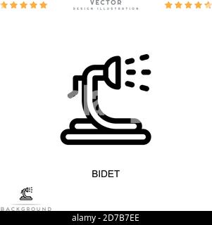 Icône bidet. Élément simple de la collecte des perturbations numériques. Icône de bidet de ligne pour modèles, infographies et plus encore Illustration de Vecteur