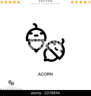 Icône Acorn. Élément simple de la collecte des perturbations numériques. Icône Line Acorn pour les modèles, les infographies et plus encore Illustration de Vecteur