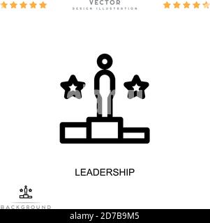 Icône leadership. Élément simple de la collecte des perturbations numériques. Icône Line leadership pour modèles, infographies et plus encore Illustration de Vecteur