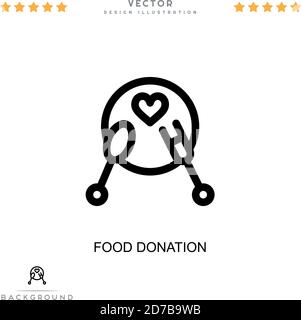 Icône don d'aliments. Élément simple de la collecte des perturbations numériques. Icône de don de produits alimentaires pour les modèles, les infographies et plus encore Illustration de Vecteur