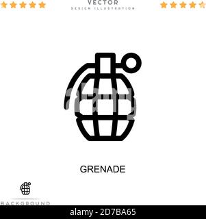 Icône grenade. Élément simple de la collecte des perturbations numériques. Line Grenade pour les modèles, les infographies et bien plus encore Illustration de Vecteur