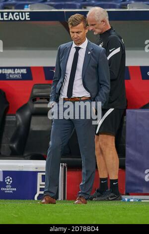 Salzburg, Autriche 21 octobre 2020: CL - 20/21 - RB Salzburg vs. Lokomotiv Moscow coach Jesse Marsch (FC Salzburg), insatisfait/déçu/déçu/abattu/frustratedriert/| usage dans le monde crédit: dpa Picture Alliance/Alay Live News Banque D'Images