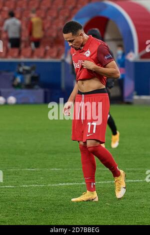 Salzburg, Autriche 21 octobre 2020: CL - 20/21 - RB Salzburg vs. Lokomotiv Moscow Noah Okafor (FC Salzburg), insatisfait/déçu/déçu/abattu/frustratedriert/| usage dans le monde crédit: dpa Picture Alliance/Alay Live News Banque D'Images