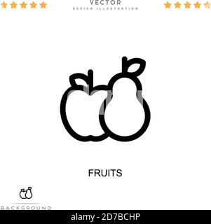 Icône fruits. Élément simple de la collecte des perturbations numériques. Icône Line fruits pour modèles, infographies et bien plus encore Illustration de Vecteur