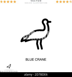 Icône de grue bleue. Élément simple de la collecte des perturbations numériques. Icône Line Blue Crane pour les modèles, les infographies et bien plus encore Illustration de Vecteur