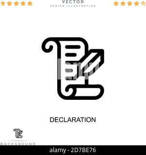 Icône Déclaration. Élément simple de la collecte des perturbations numériques. Icône de déclaration de ligne pour les modèles, les infographies et plus encore Illustration de Vecteur