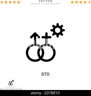 Icône STD. Élément simple de la collecte des perturbations numériques. Icône Line Std pour modèles, infographies et plus encore Illustration de Vecteur