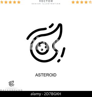 Icône d'astéroïde. Élément simple de la collecte des perturbations numériques. Icône d'astéroïde de ligne pour les modèles, les infographies et plus encore Illustration de Vecteur