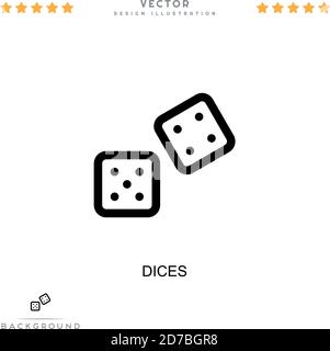 Icône dés. Élément simple de la collecte des perturbations numériques. Icône Line dés pour les modèles, les infographies et plus encore Illustration de Vecteur