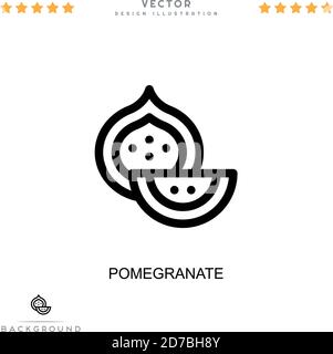 Icône grenade. Élément simple de la collecte des perturbations numériques. Line Pomegranate icon pour les modèles, infographies et plus encore Illustration de Vecteur