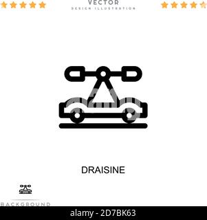 Icône Draisin. Élément simple de la collecte des perturbations numériques. Icône Line Draisin pour modèles, infographies et bien plus encore Illustration de Vecteur