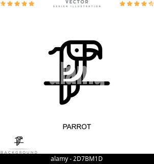 Icône perroquet. Élément simple de la collecte des perturbations numériques. Icône Line Parrot pour modèles, infographies et plus encore Illustration de Vecteur