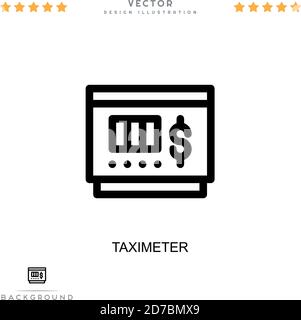 Icône du taximètre. Élément simple de la collecte des perturbations numériques. Icône Line taximeter pour les modèles, les infographies et plus encore Illustration de Vecteur