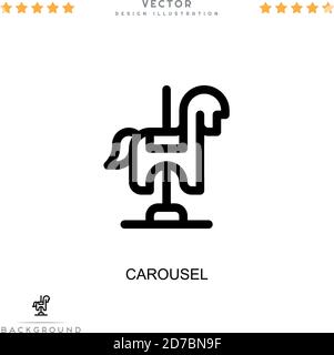 Icône du carrousel. Élément simple de la collecte des perturbations numériques. Icône du carrousel de lignes pour les modèles, les infographies et bien plus encore Illustration de Vecteur