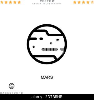 Icône Mars. Élément simple de la collecte des perturbations numériques. Icône Line Mars pour modèles, infographies et bien plus encore Illustration de Vecteur