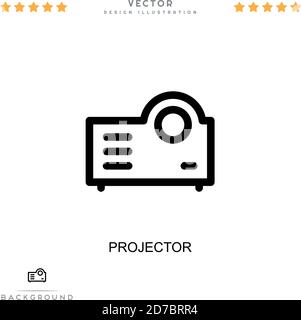 Icône du projecteur. Élément simple de la collecte des perturbations numériques. Icône Line Projector pour modèles, infographies et bien plus encore Illustration de Vecteur