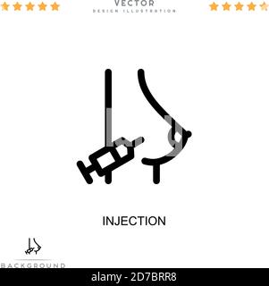 Icône injection. Élément simple de la collecte des perturbations numériques. Icône injection de ligne pour les modèles, les infographies et plus encore Illustration de Vecteur