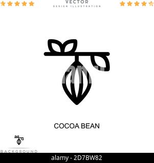 Icône de cacao. Élément simple de la collecte des perturbations numériques. Icône de bean Line Cocoa pour modèles, infographies et bien plus encore Illustration de Vecteur