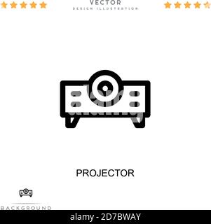 Icône du projecteur. Élément simple de la collecte des perturbations numériques. Icône Line Projector pour modèles, infographies et bien plus encore Illustration de Vecteur