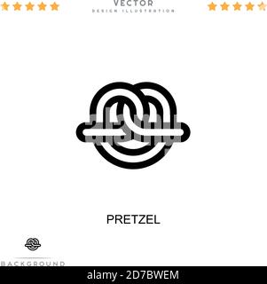 Icône bretzel. Élément simple de la collecte des perturbations numériques. Icône Line Pretzel pour les modèles, les infographies et bien plus encore Illustration de Vecteur