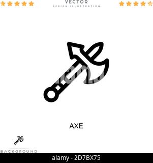 Icône AX. Élément simple de la collecte des perturbations numériques. Icône Line Ax pour les modèles, les infographies et plus encore Illustration de Vecteur