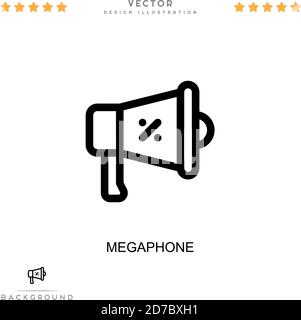 Icône mégaphone. Élément simple de la collecte des perturbations numériques. Icône Line Megaphone pour modèles, infographies et bien plus encore Illustration de Vecteur