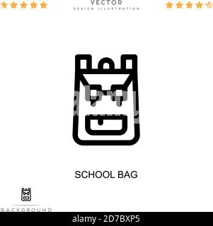 Icône de sac d'école. Élément simple de la collecte des perturbations numériques. Icône de sac Line School pour modèles, infographies et bien plus encore Illustration de Vecteur