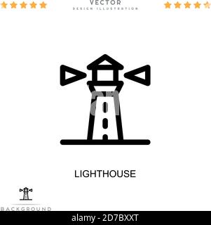 Icône phare. Élément simple de la collecte des perturbations numériques. Icône Line Lighthouse pour modèles, infographies et bien plus encore Illustration de Vecteur