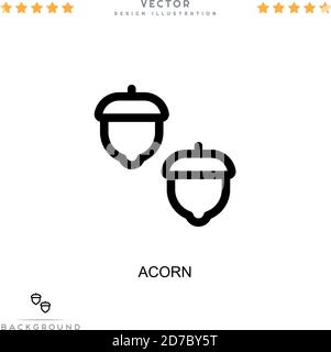 Icône Acorn. Élément simple de la collecte des perturbations numériques. Icône Line Acorn pour les modèles, les infographies et plus encore Illustration de Vecteur