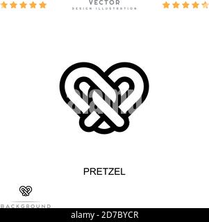 Icône bretzel. Élément simple de la collecte des perturbations numériques. Icône Line Pretzel pour les modèles, les infographies et bien plus encore Illustration de Vecteur