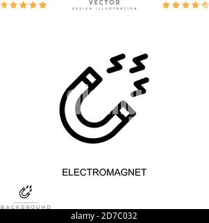 Icône d'électroaimant. Élément simple de la collecte des perturbations numériques. Icône d'électroaimant de ligne pour les modèles, les infographies et plus encore Illustration de Vecteur