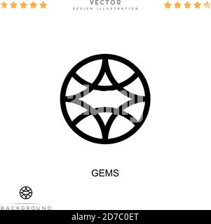 Icône GEMS. Élément simple de la collecte des perturbations numériques. Icône Line Gems pour modèles, infographies et bien plus encore Illustration de Vecteur