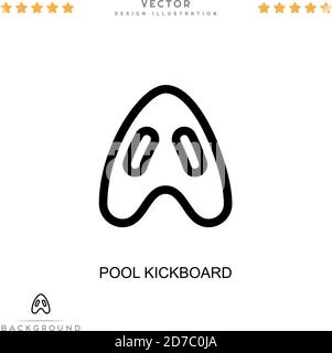 Icône de kickboard de piscine. Élément simple de la collecte des perturbations numériques. Icône Line Pool Kickboard pour modèles, infographies et bien plus encore Illustration de Vecteur