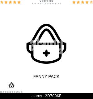 Icône Fanny Pack. Élément simple de la collecte des perturbations numériques. Line Fanny pack icon pour modèles, infographies et bien plus encore Illustration de Vecteur