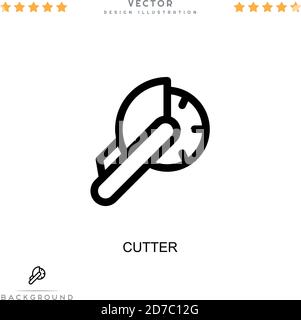 Icône Cutter. Élément simple de la collecte des perturbations numériques. Icône Line Cutter pour les modèles, les infographies et plus encore Illustration de Vecteur