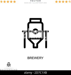 Icône Brasserie. Élément simple de la collecte des perturbations numériques. Icône Line Brewery pour les modèles, les infographies et bien plus encore Illustration de Vecteur