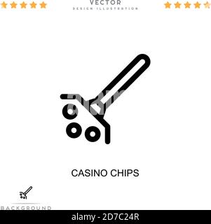 Icône jetons du Casino. Élément simple de la collecte des perturbations numériques. Icône Line Casino Chips pour modèles, infographies et bien plus encore Illustration de Vecteur