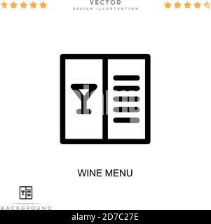 Icône du menu des vins. Élément simple de la collecte des perturbations numériques. Icône de menu Line Wine pour les modèles, les infographies et bien plus encore Illustration de Vecteur