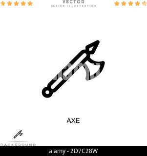 Icône AX. Élément simple de la collecte des perturbations numériques. Icône Line Ax pour les modèles, les infographies et plus encore Illustration de Vecteur