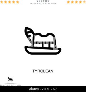 Icône tyrolienne. Élément simple de la collecte des perturbations numériques. Line Tyrolean icon pour modèles, infographies et plus encore Illustration de Vecteur