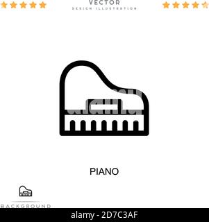 Icône de piano. Élément simple de la collecte des perturbations numériques. Icône Line Piano pour modèles, infographies et bien plus encore Illustration de Vecteur
