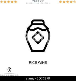 Icône du vin de riz. Élément simple de la collecte des perturbations numériques. Icône Line Rice Wine pour modèles, infographies et bien plus encore Illustration de Vecteur