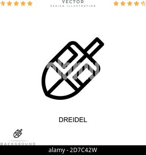 Icône Dreidel. Élément simple de la collecte des perturbations numériques. Icône Line Dreidel pour modèles, infographies et bien plus encore Illustration de Vecteur