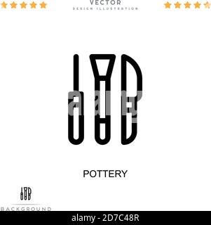 Icône Poterie. Élément simple de la collecte des perturbations numériques. Icône Line Pottery pour les modèles, les infographies et plus encore Illustration de Vecteur