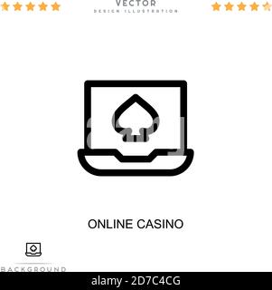 Icône du casino en ligne. Élément simple de la collecte des perturbations numériques. Ligne icône de casino en ligne pour les modèles, infographies et plus encore Illustration de Vecteur