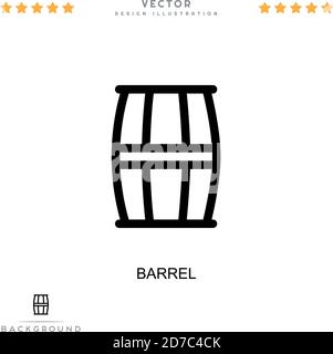 Icône de barillet. Élément simple de la collecte des perturbations numériques. Icône Line Barrel pour les modèles, les infographies et plus encore Illustration de Vecteur
