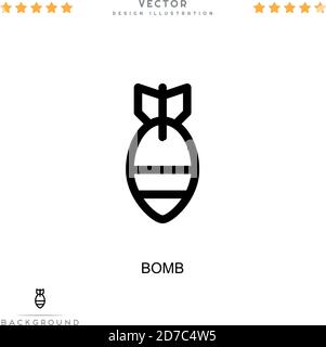 Icône bombe. Élément simple de la collecte des perturbations numériques. Icône Line Bomb pour modèles, infographies et bien plus encore Illustration de Vecteur