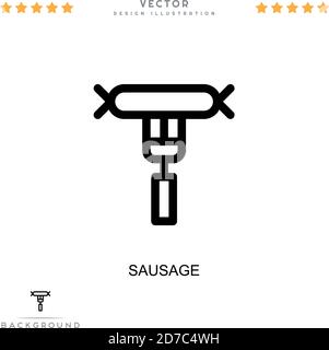 Icône saucisse. Élément simple de la collecte des perturbations numériques. Icône Line Sausage pour modèles, infographies et bien plus encore Illustration de Vecteur