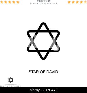 Icône étoile de david. Élément simple de la collecte des perturbations numériques. Line Star of david pour les modèles, les infographies et bien plus encore Illustration de Vecteur